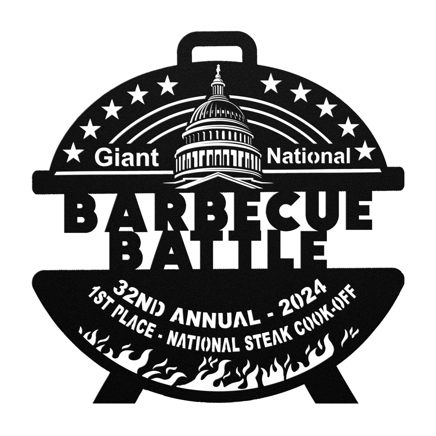 Giant National BBQ Battle Metal Sign for Trophies - 1st Place Steak Cook Off teelaunch