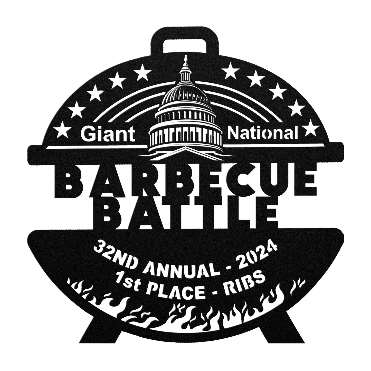 Giant National BBQ Battle Metal Sign for Trophies teelaunch