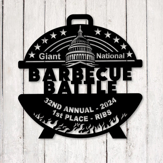 Giant National BBQ Battle Metal Sign for Trophies teelaunch