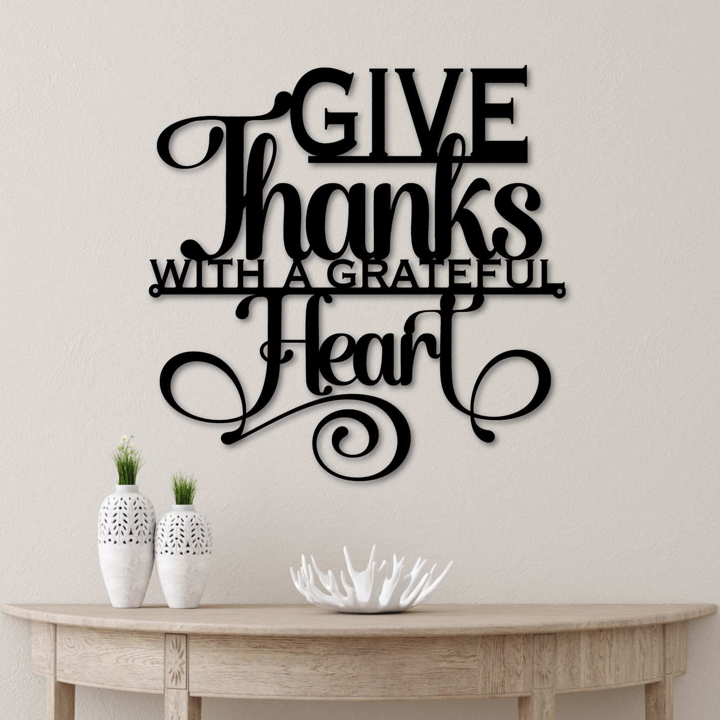 Give Thanks Metal Sign - Amazing Faith Designs