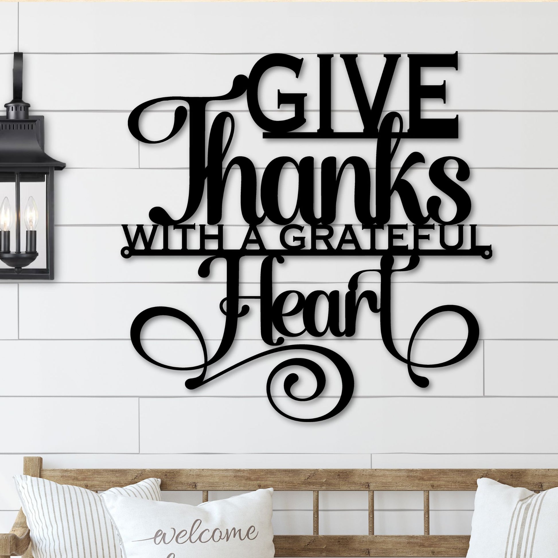 Give Thanks Metal Sign - Amazing Faith Designs