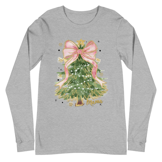 Glitter Christmas Tree Long Sleeve Tee Amazing Faith Designs