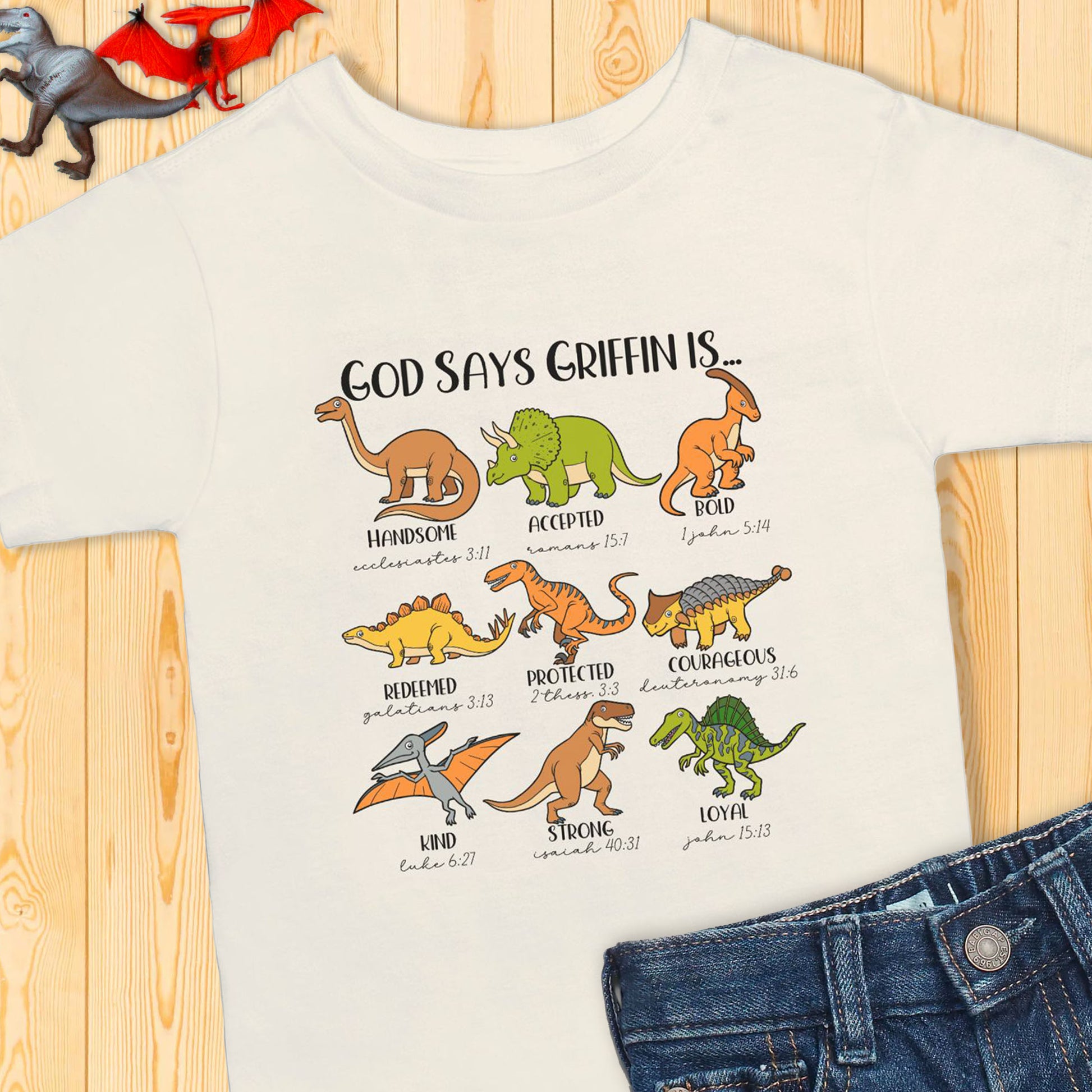 God Says I Am Dinosaur Toddler Shirt - Amazing Faith Designs