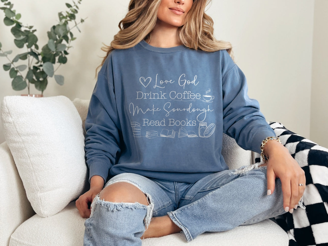 God Coffee Books Sourdough Lightweight Sweatshirt - Amazing Faith Designs