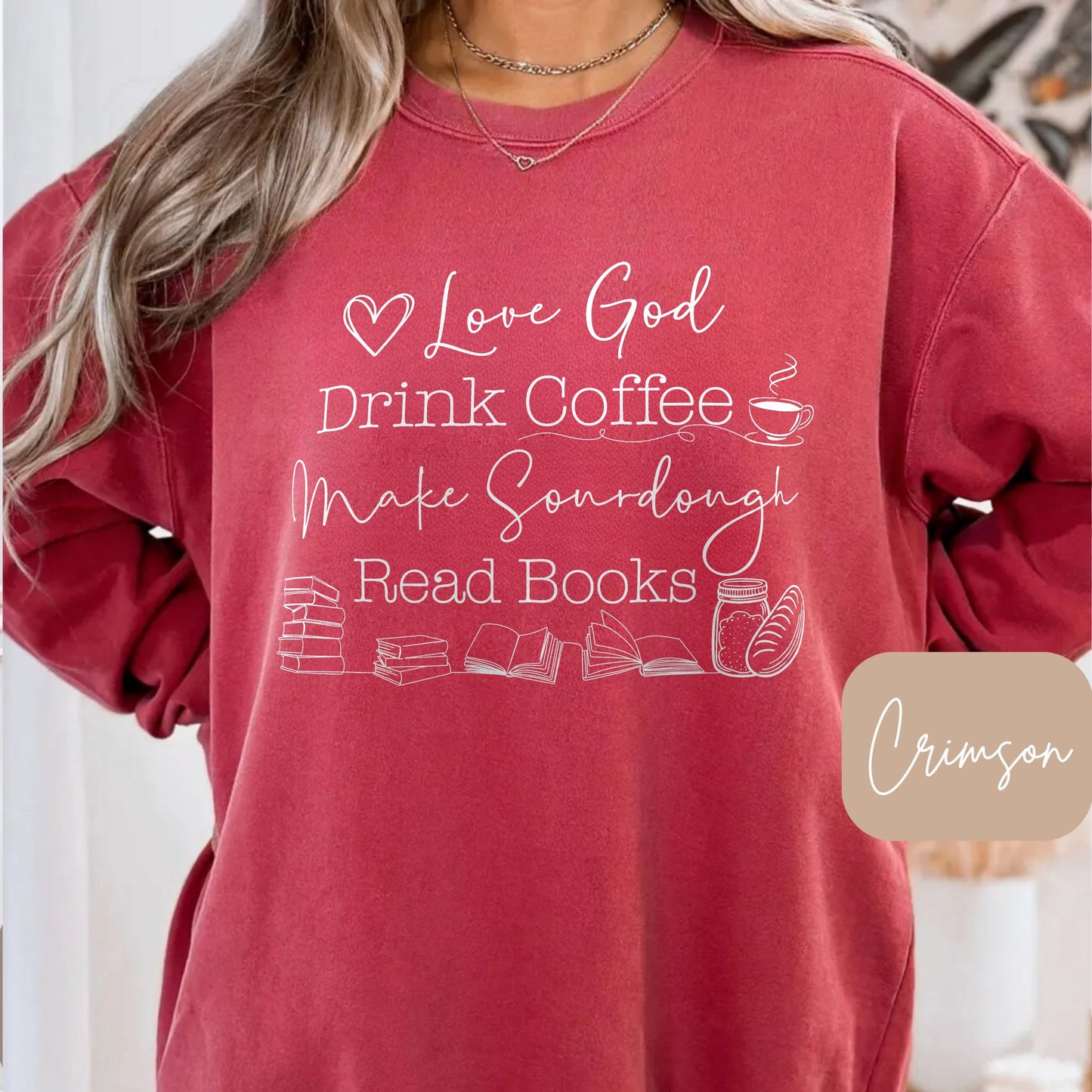 God Coffee Books Sourdough Lightweight Sweatshirt - Amazing Faith Designs