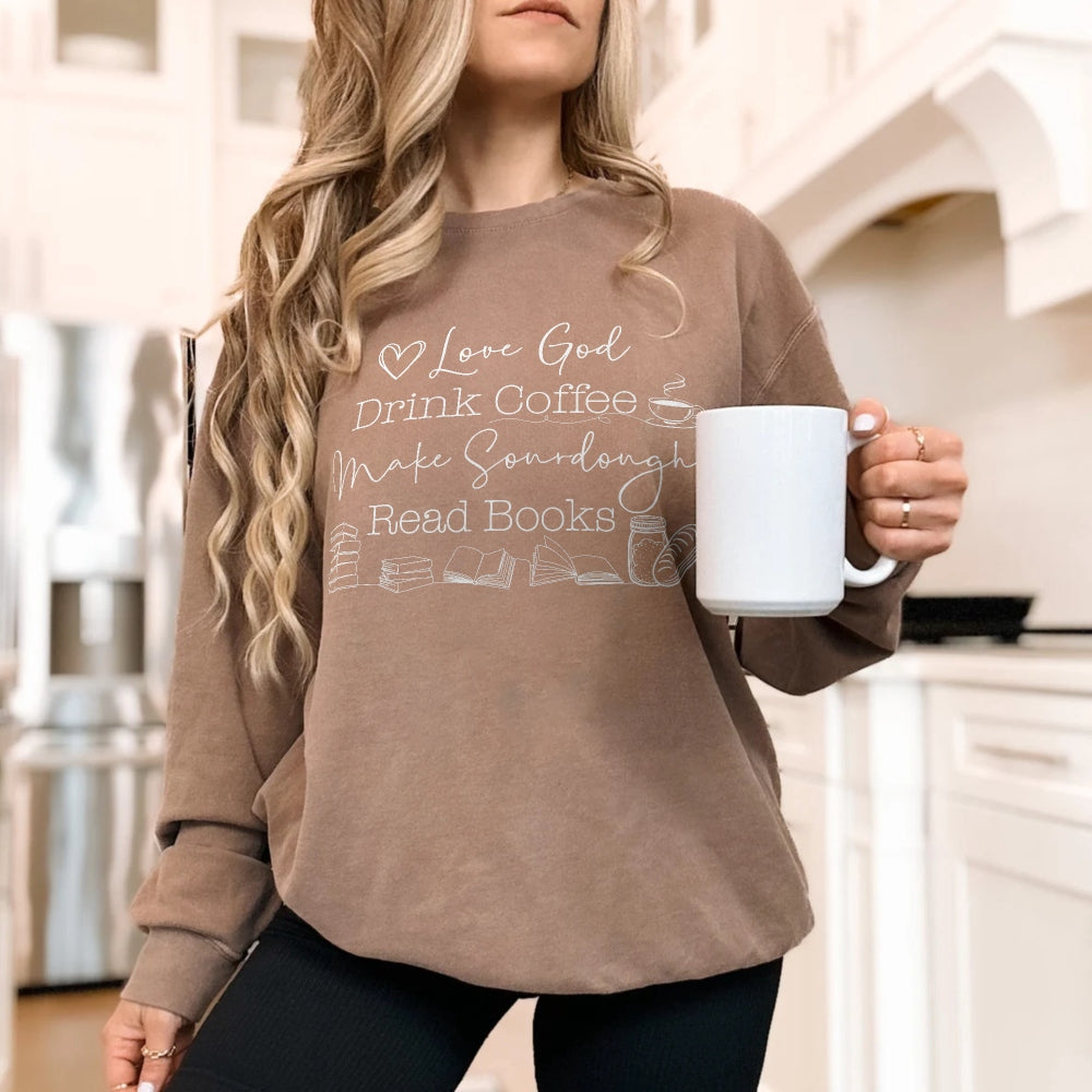 God Coffee Books Sourdough Lightweight Sweatshirt - Amazing Faith Designs