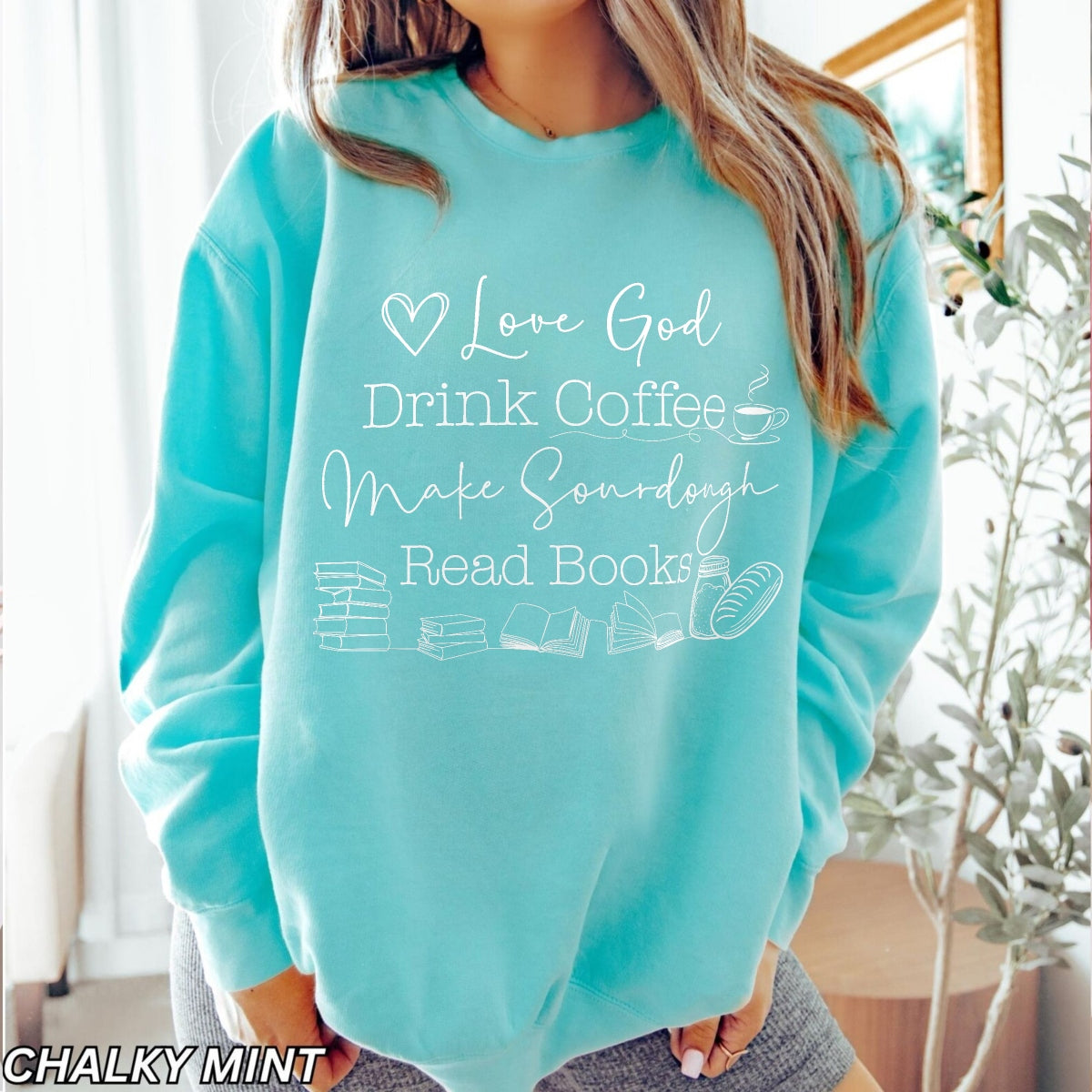 God Coffee Books Sourdough Lightweight Sweatshirt - Amazing Faith Designs