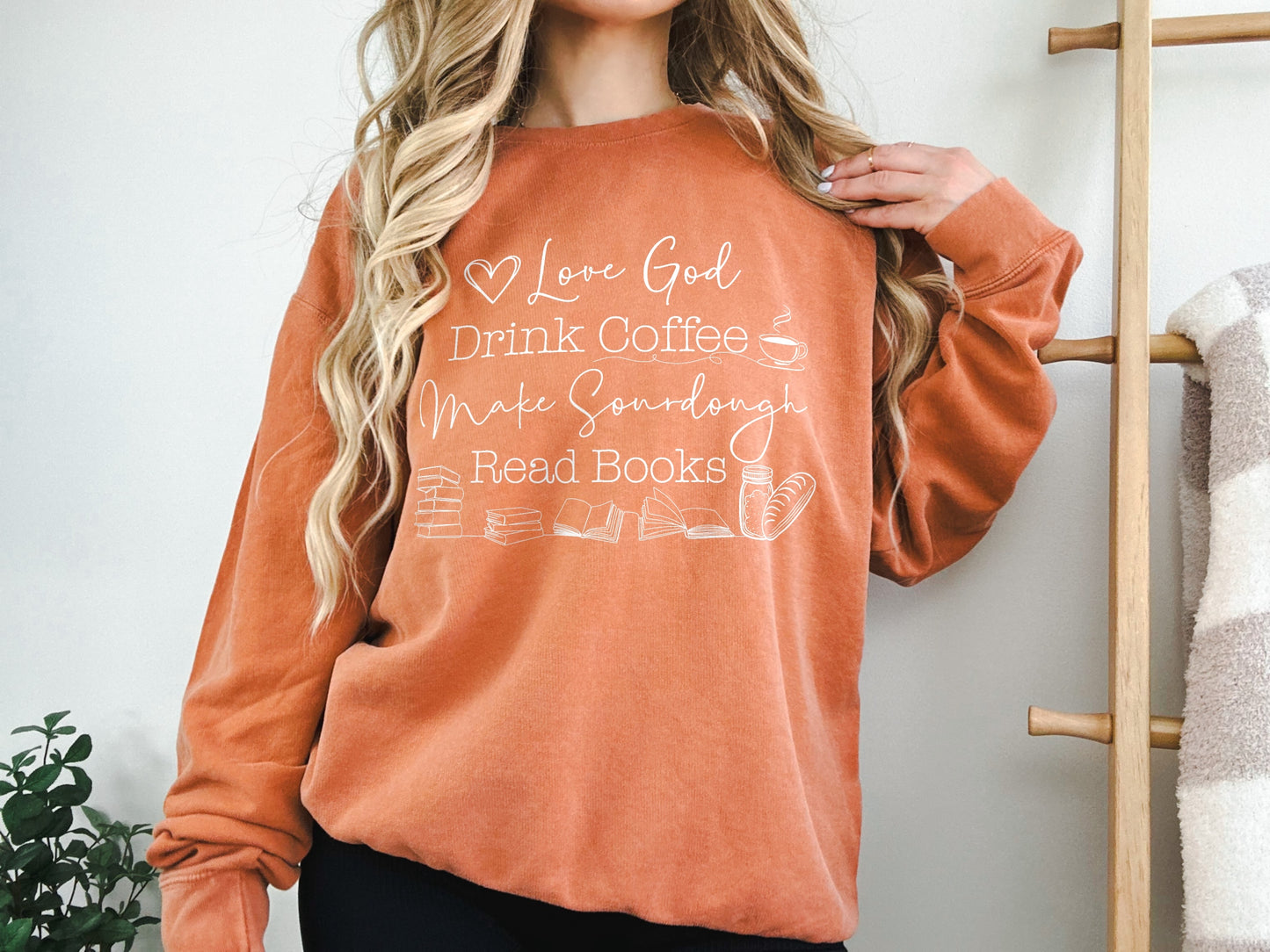 God Coffee Books Sourdough Lightweight Sweatshirt - Amazing Faith Designs