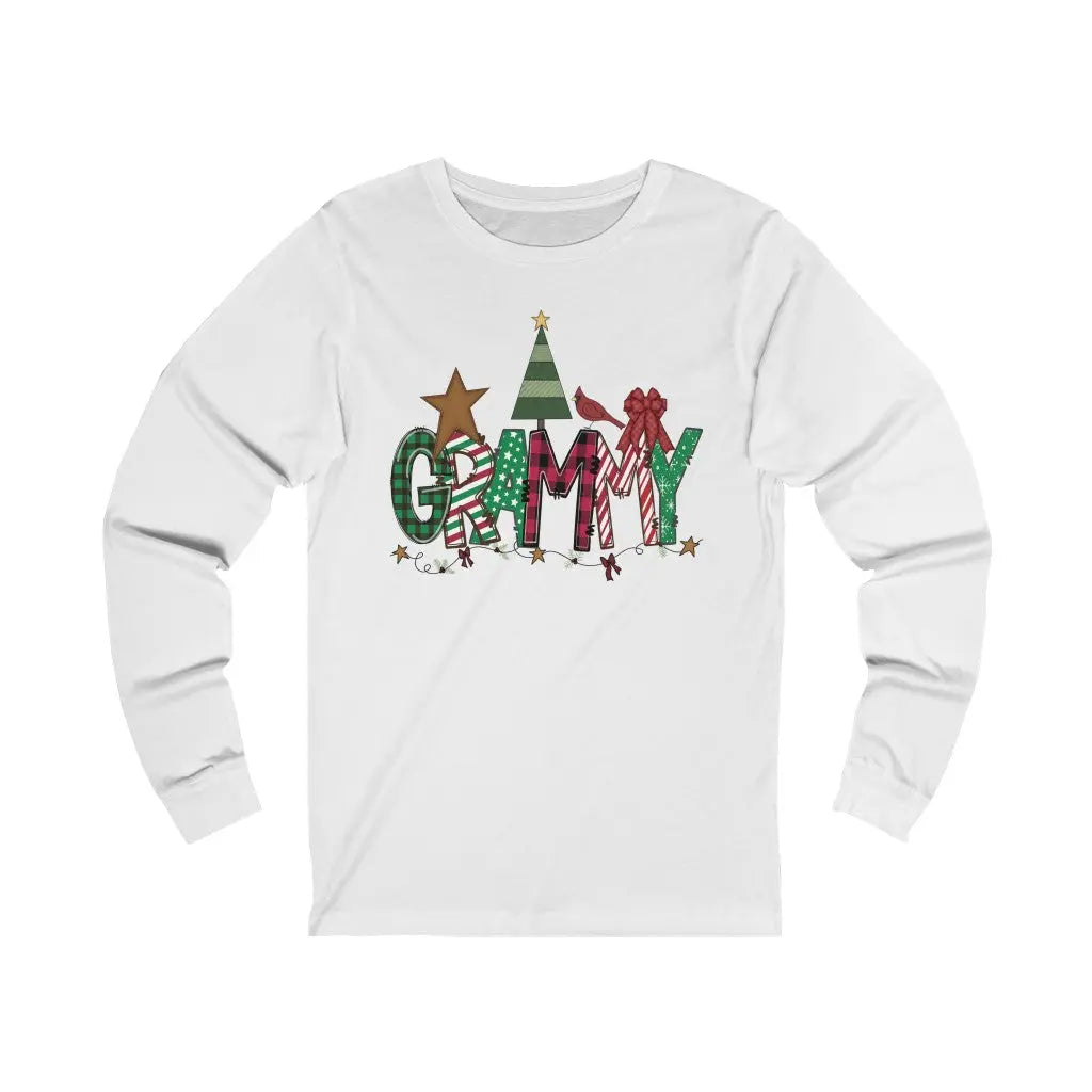 Grandma Personalized Long Sleeve Christmas T-shirt | Grammy Nana Mimi Gigi - Amazing Faith Designs