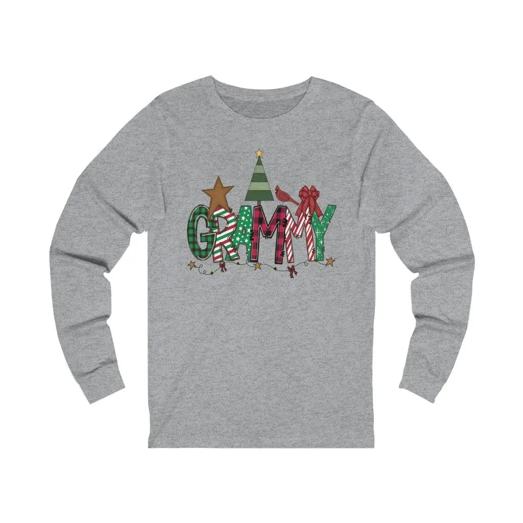 Grandma Personalized Long Sleeve Christmas T-shirt | Grammy Nana Mimi Gigi - Amazing Faith Designs