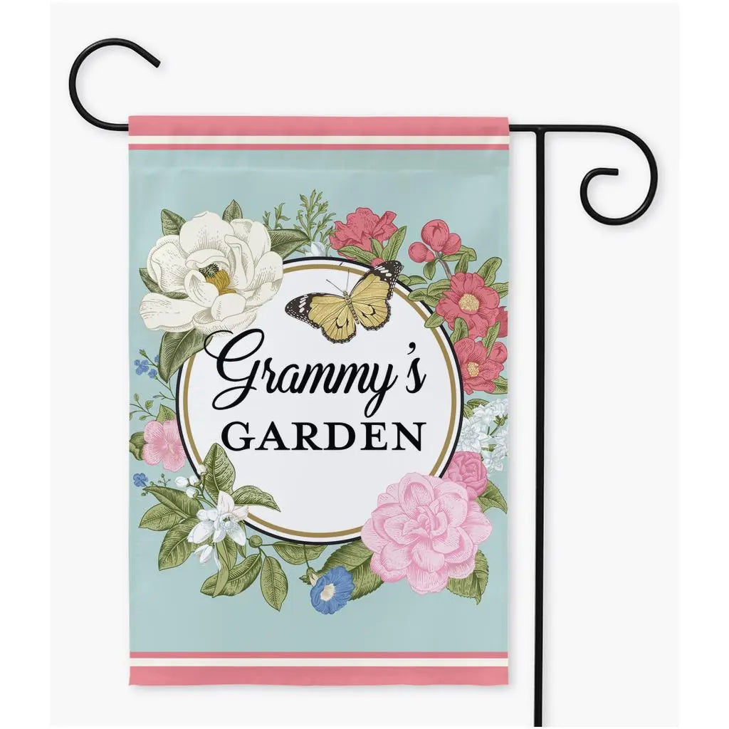 Grandma Summer Flowers Personalized Garden Flag Amazing Faith Designs