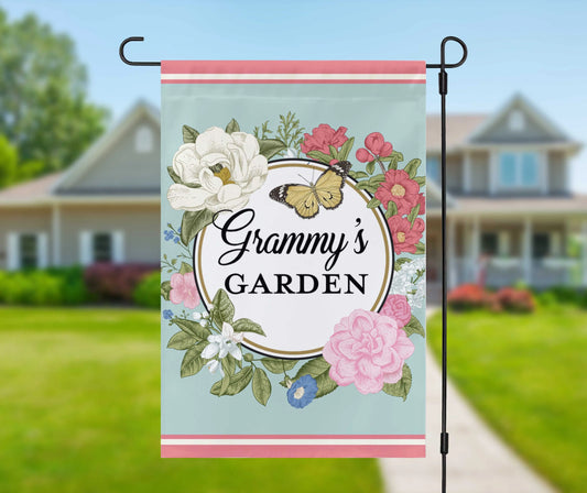 Grandma Summer Flowers Personalized Garden Flag Amazing Faith Designs