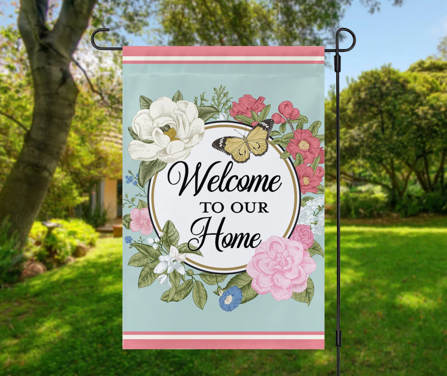 Grandma Summer Flowers Personalized Garden Flag Amazing Faith Designs