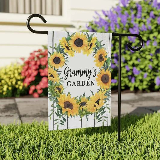 Personalized Grandma Sunflower Garden Flag - Amazing Faith Designs