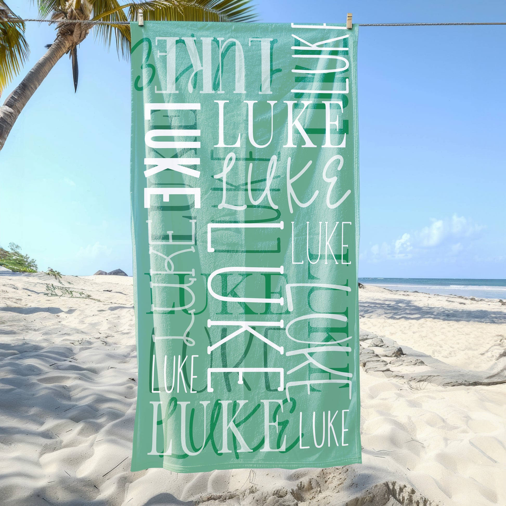 Personalized Beach Towel - 4 colors available - Amazing Faith Designs