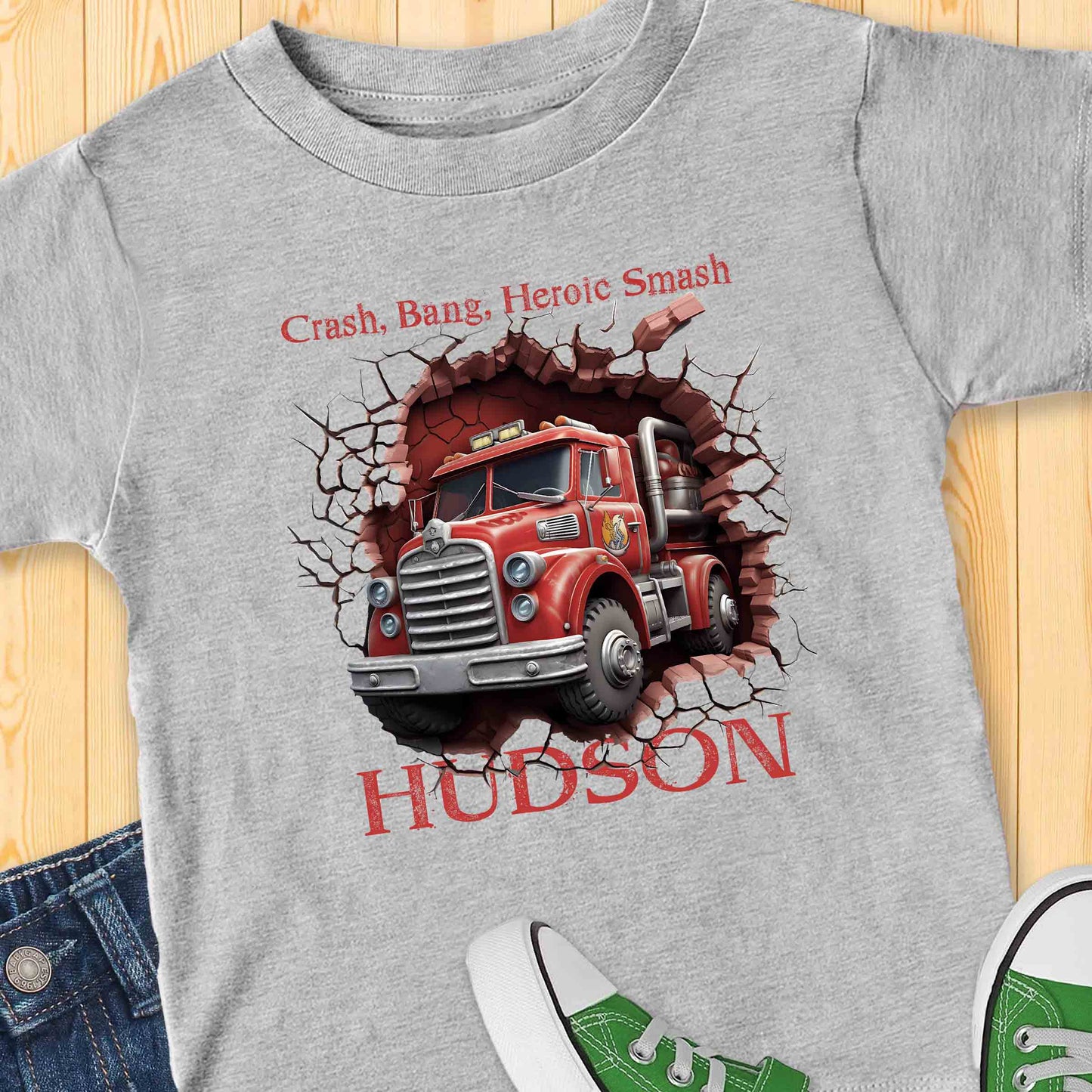 Firetruck Smash Toddler t-shirt - Amazing Faith Designs