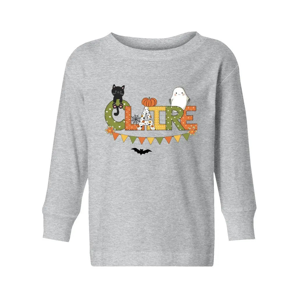 Halloween Cat Toddler Long Sleeve Shirt Awkward Styles