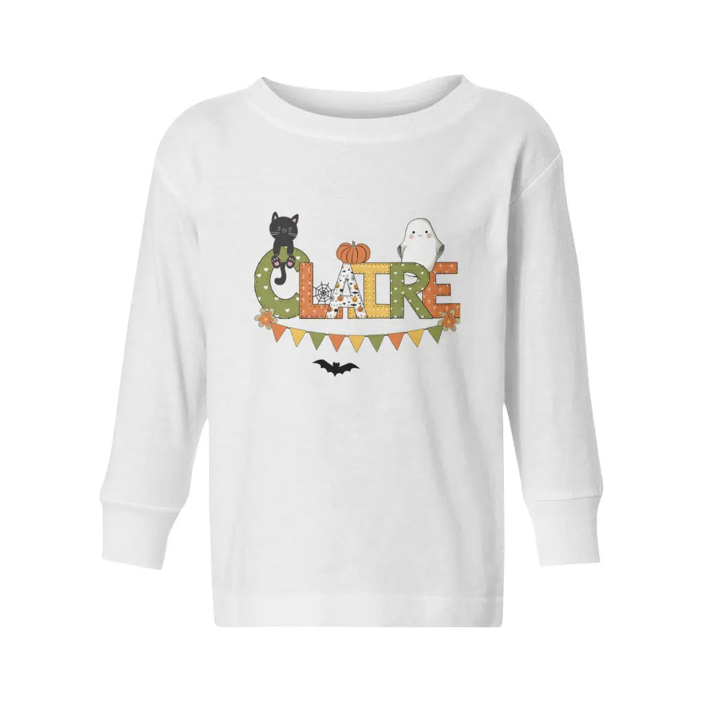 Halloween Cat Toddler Long Sleeve Shirt Awkward Styles