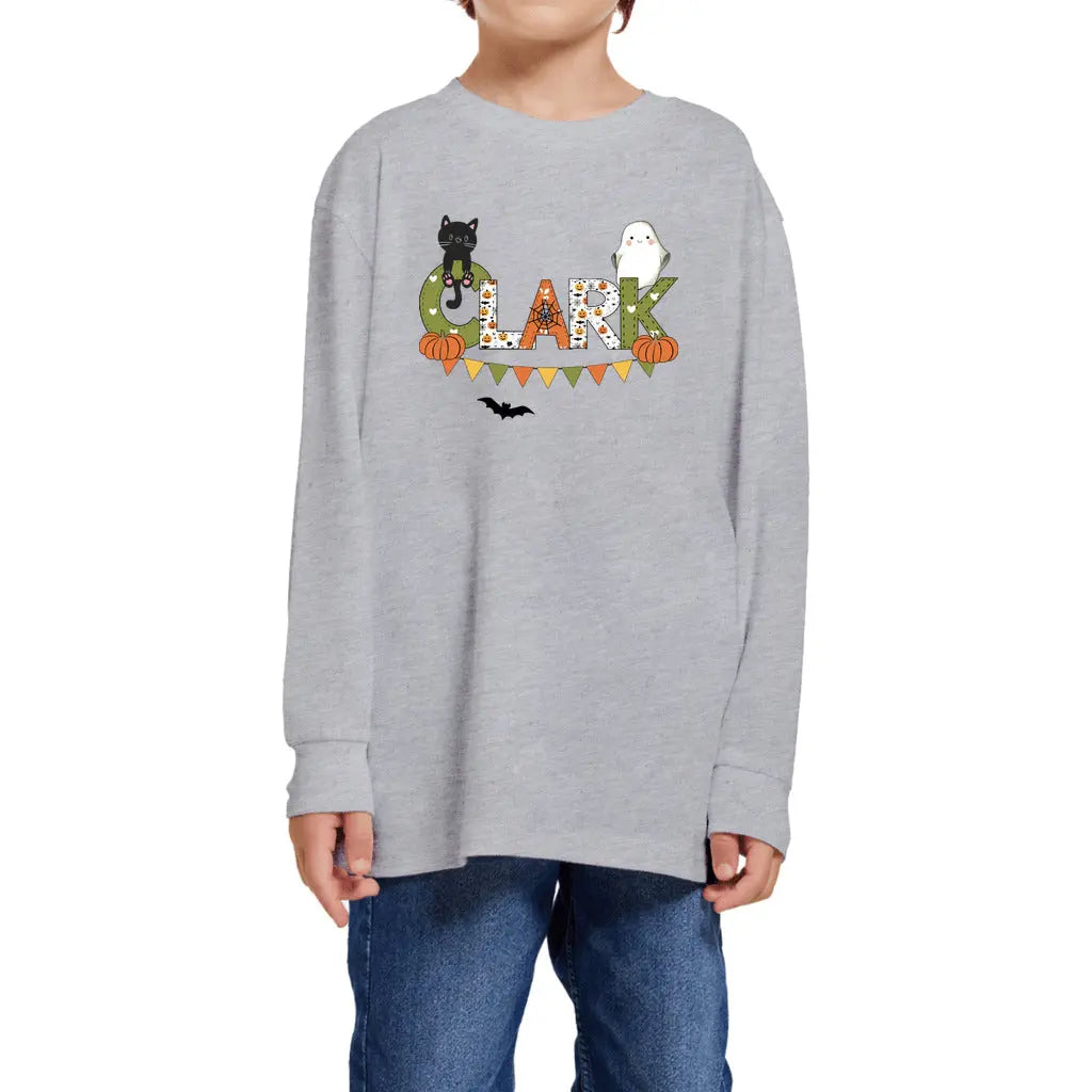 Halloween Cat Youth Long Sleeve T-shirt Premium Awkward Styles