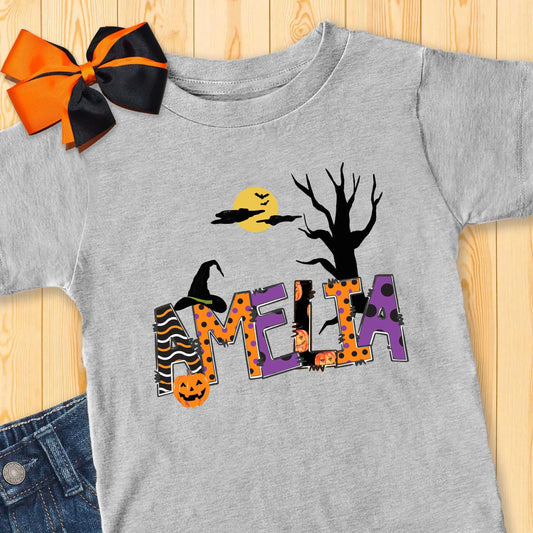 Halloween Name Personalized Toddler jersey t-shirt Amazing Faith Designs