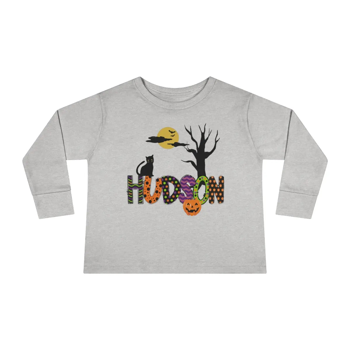 Halloween Personalized Name Toddler Long Sleeve T-shirt 2T 3T 4T 5T | Fall Child's Shirt, October Shirt, Custom Name Tshirt Printify