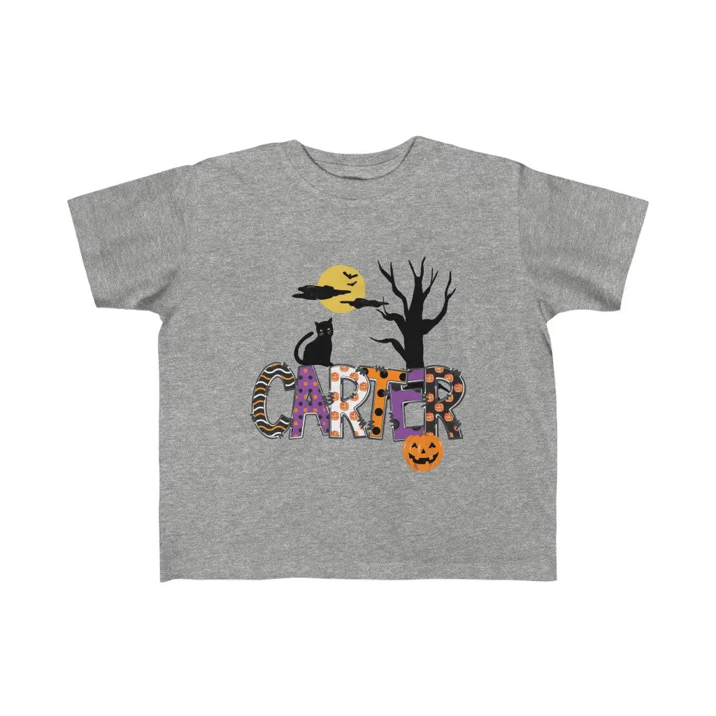 Halloween Personalized Name Toddler T-shirt 2T 3T 4T 5T | Fall Child's Shirt, October Shirt, Custom Name Tshirt Printify