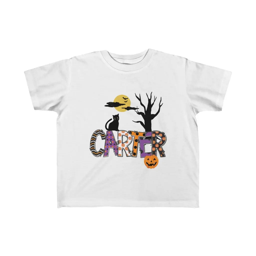 Halloween Personalized Name Toddler T-shirt 2T 3T 4T 5T | Fall Child's Shirt, October Shirt, Custom Name Tshirt Printify