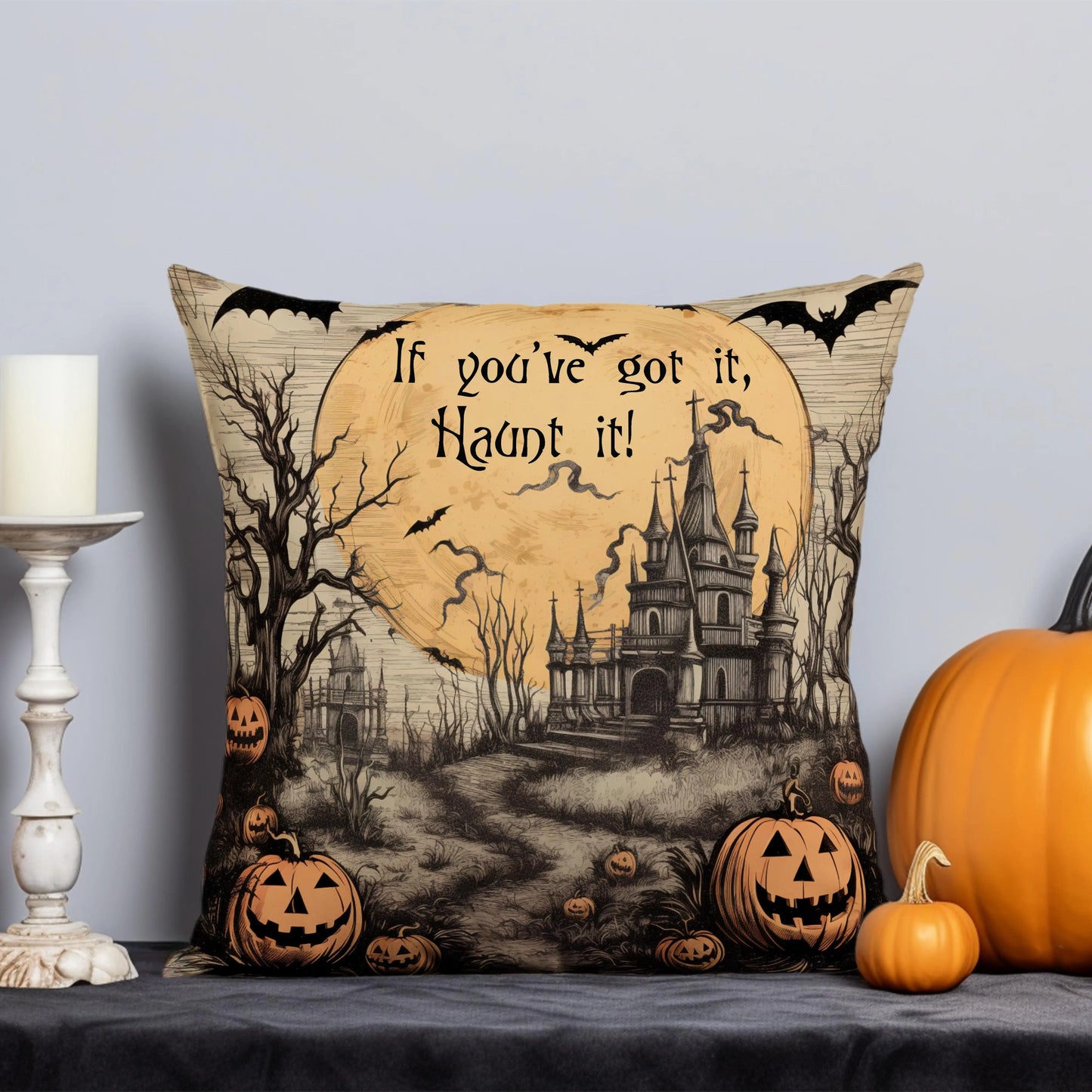 Halloween Pillow | If you've got it, Haunt it - Amazing Faith Designs