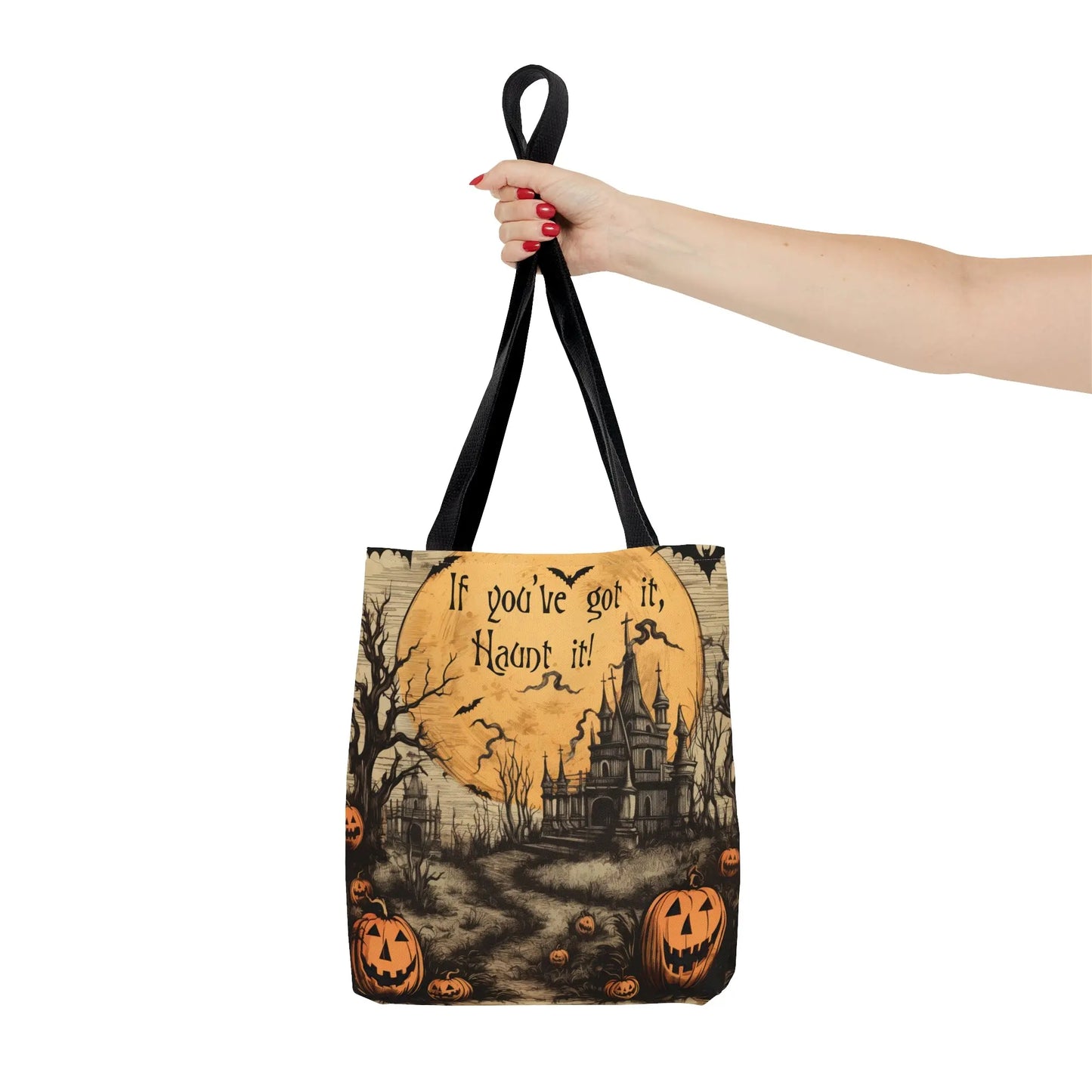 Halloween Tote Bag | Haunted House Tote Bag - Amazing Faith Designs