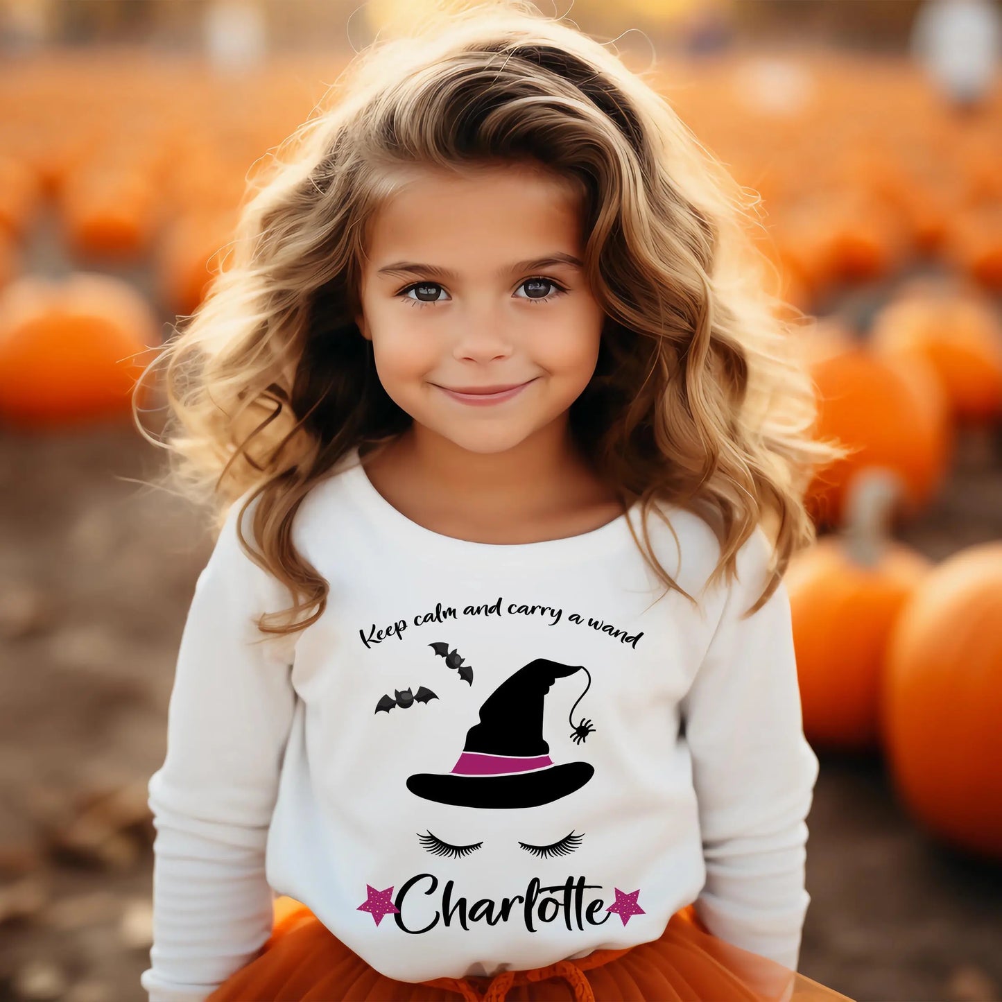 Halloween Witch Personalized Toddler Long Sleeve Tee, Trick or Treat Shirt Printify