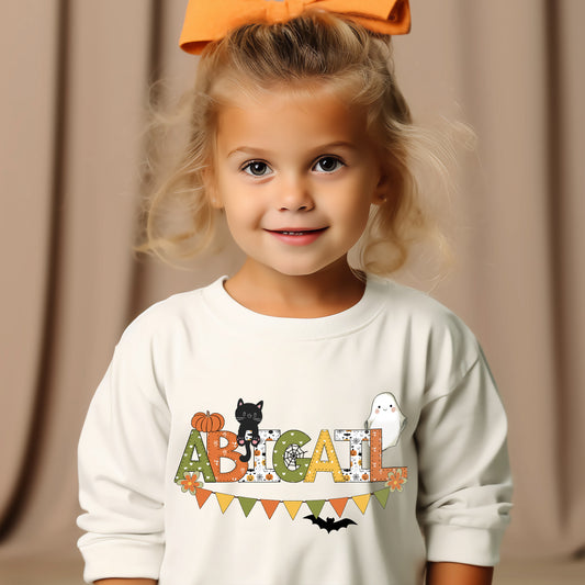 Halloween Cat Toddler Long Sleeve Shirt - Amazing Faith Designs