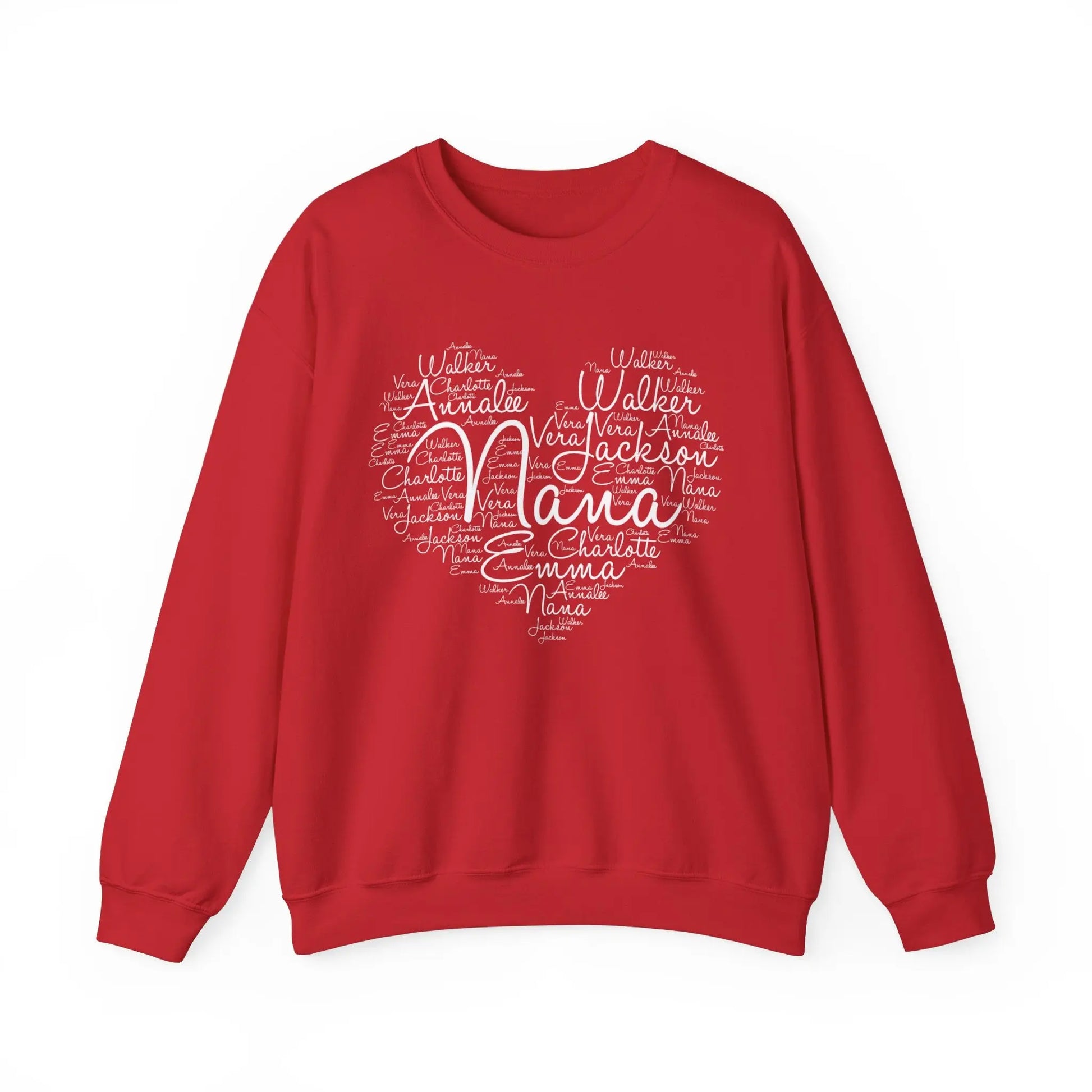 Heart of Love Names Sweatshirt | Gift for Mama, Grandma Printify