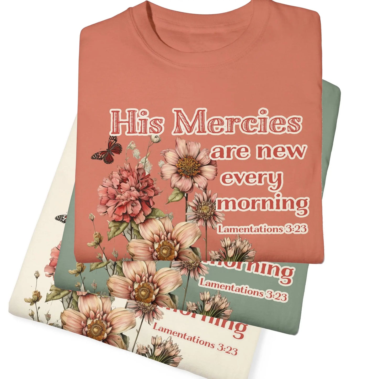 His Mercies Are New Boho Christian Shirt | Comfort Colors Printify