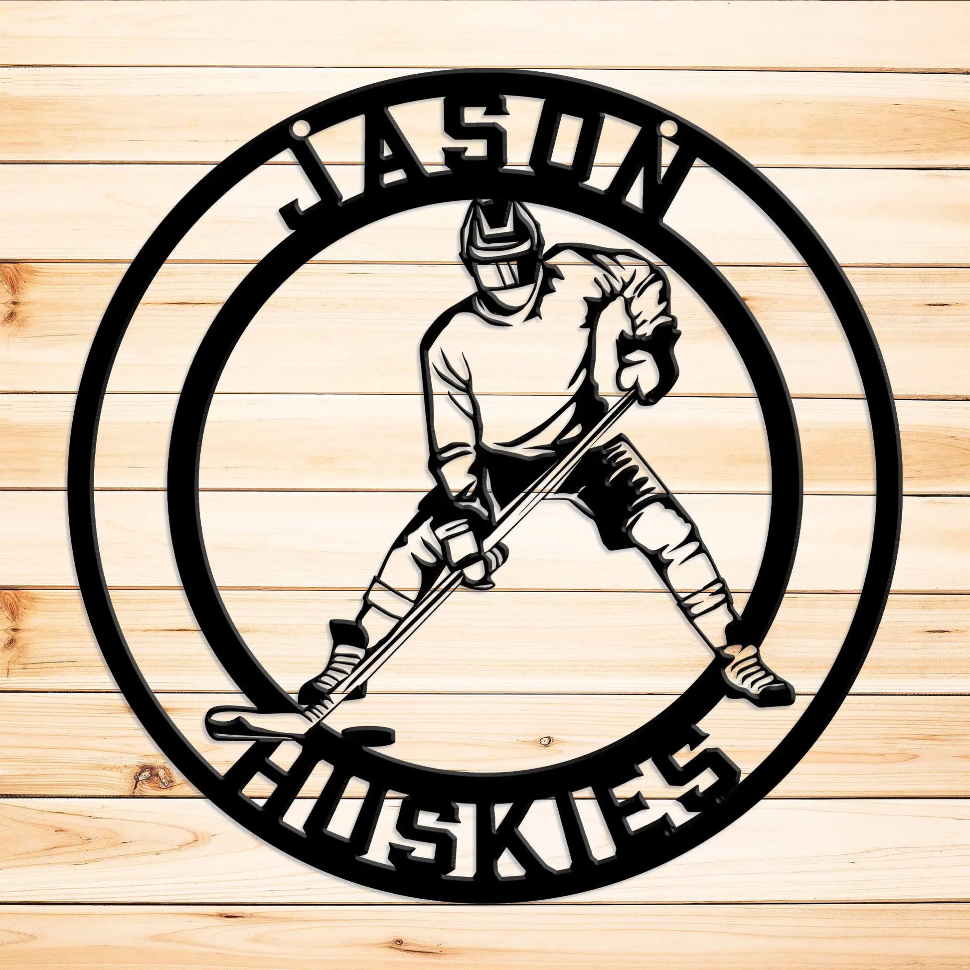 Hockey Player Metal Sign - Amazing Faith Designs