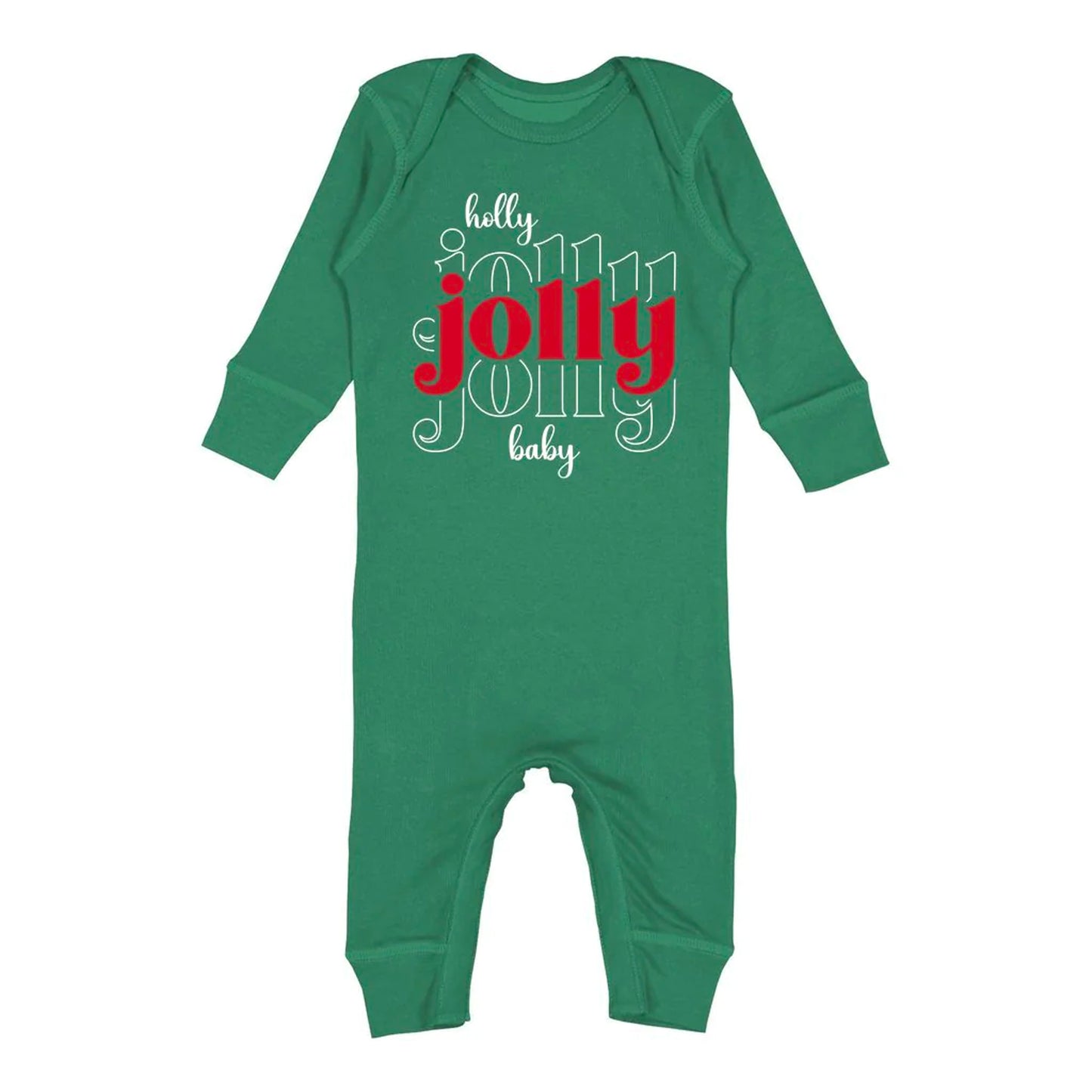 Holly Jolly Baby Infant Long Legged Baby Rib Bodysuit - Amazing Faith Designs