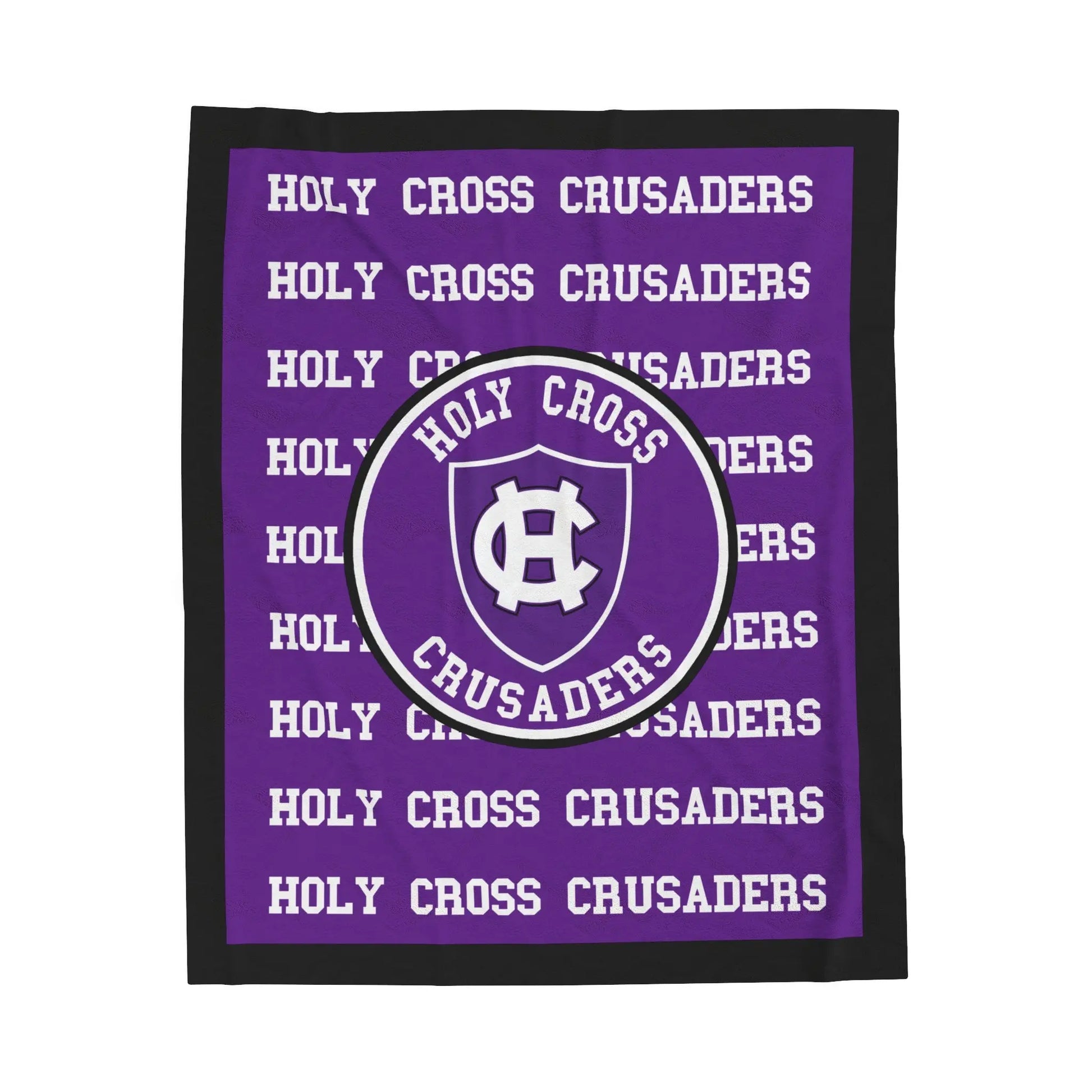 Holy Cross Crusaders Velveteen Plush Blanket Printify