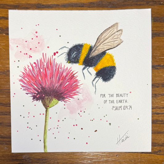 Floral Watercolor with Scripture Painting on Paper - Amazing Faith Designs