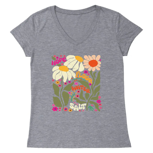 Hope Flour Salt Water Sourdough Womens Vneck Shirt Amazing Faith Designs