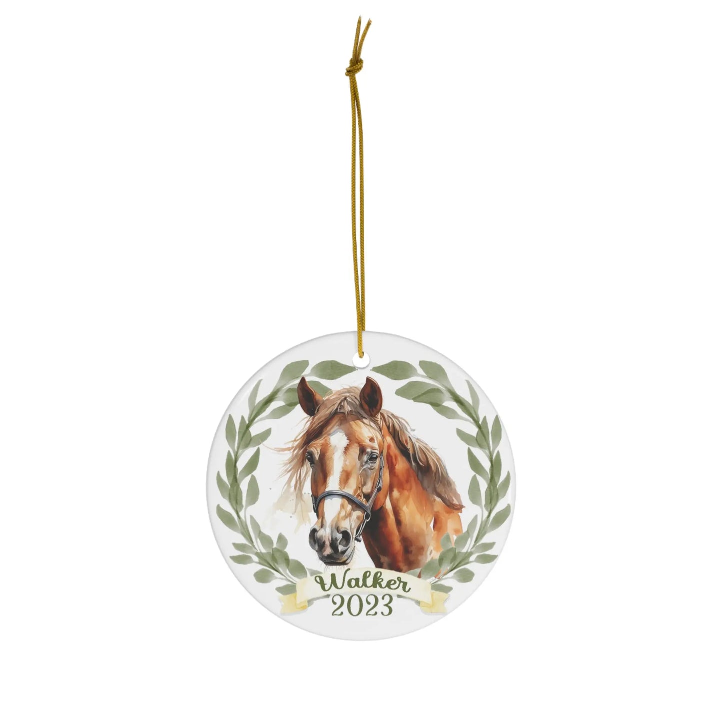 Horse Boy's Personalized Ceramic Ornament Printify