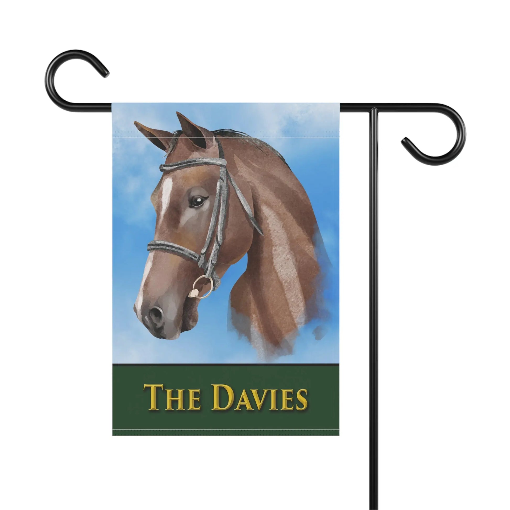Horse Farm Family Name Garden Flag - Personalized Printify