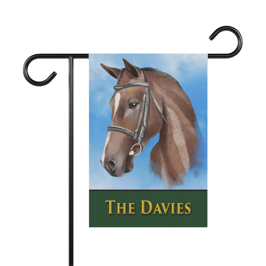 Horse Farm Family Name Garden Flag - Personalized Printify