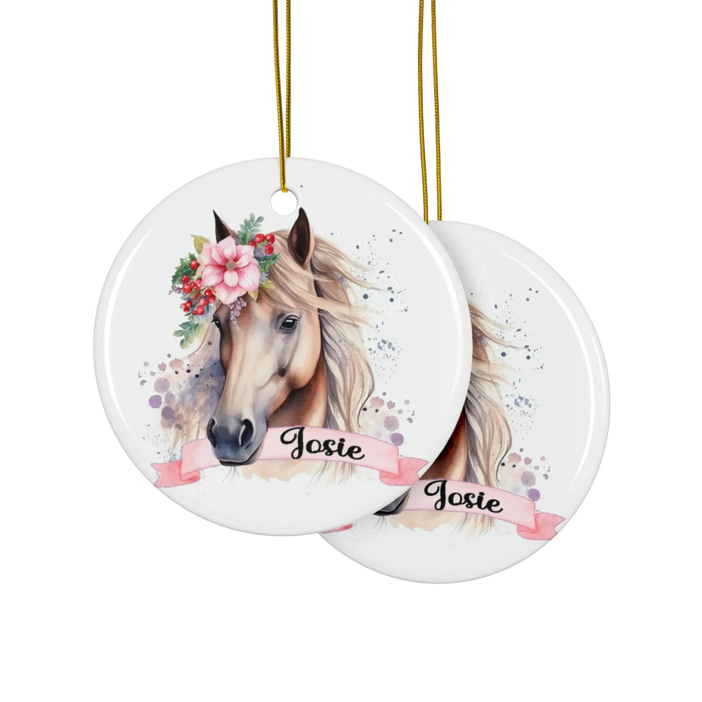 Horse Girls Personalized Ceramic Ornament Printify