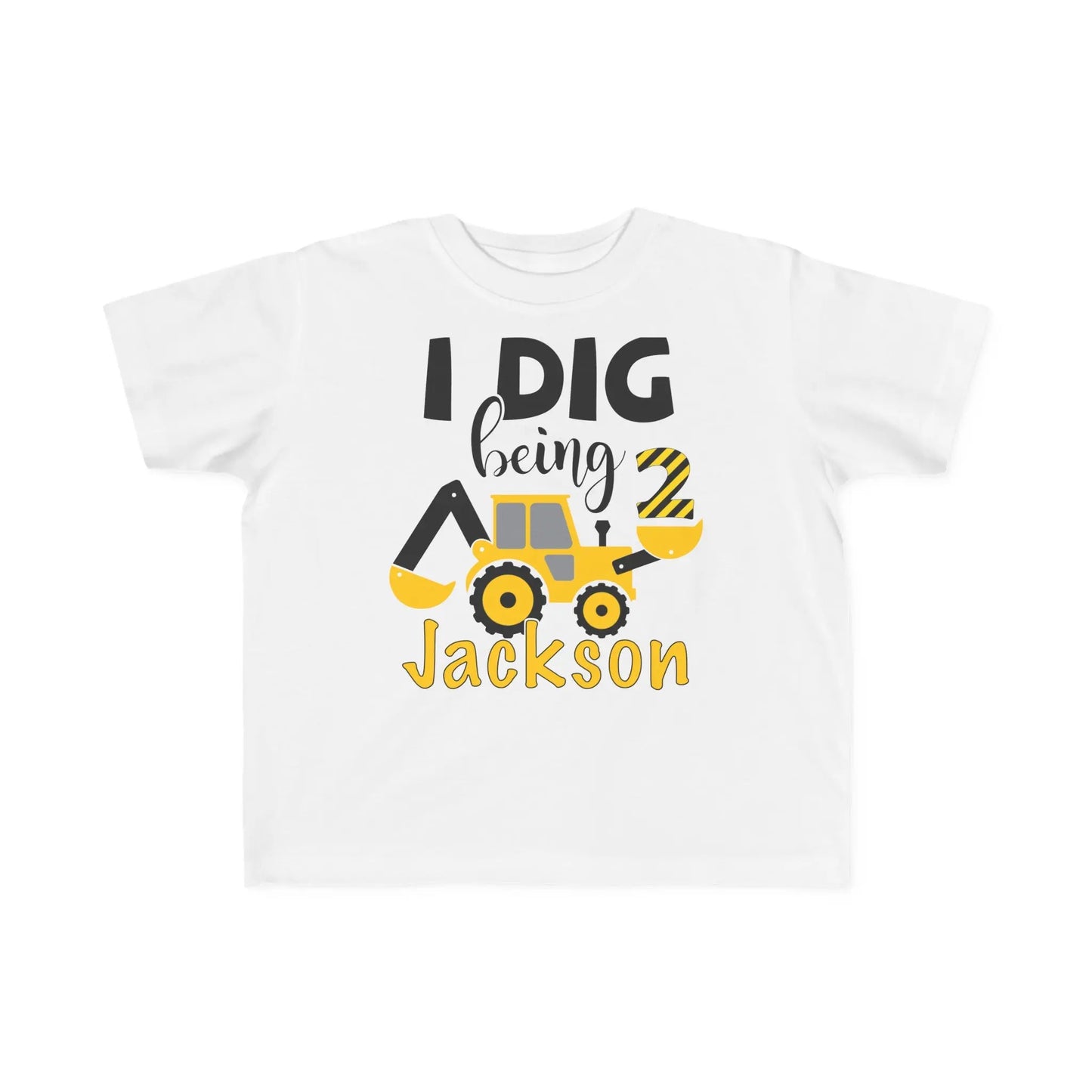 I Dig Being Two Construction Birthday Shirt Printify