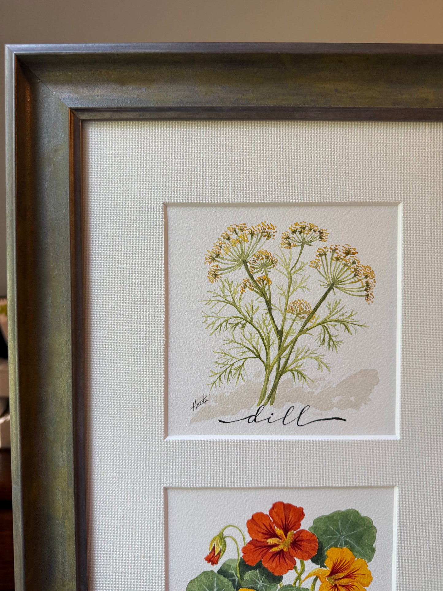 Herbs in Bloom— Original Watercolor Triptych