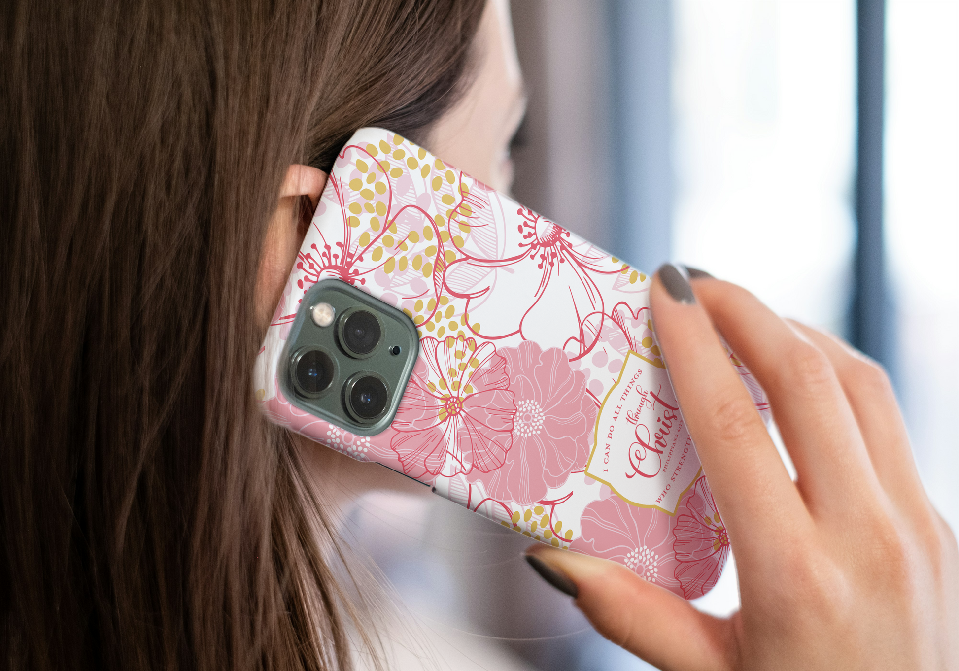 Christian Phone Case | Pink Floral | MagSafe Tough Cases - Amazing Faith Designs