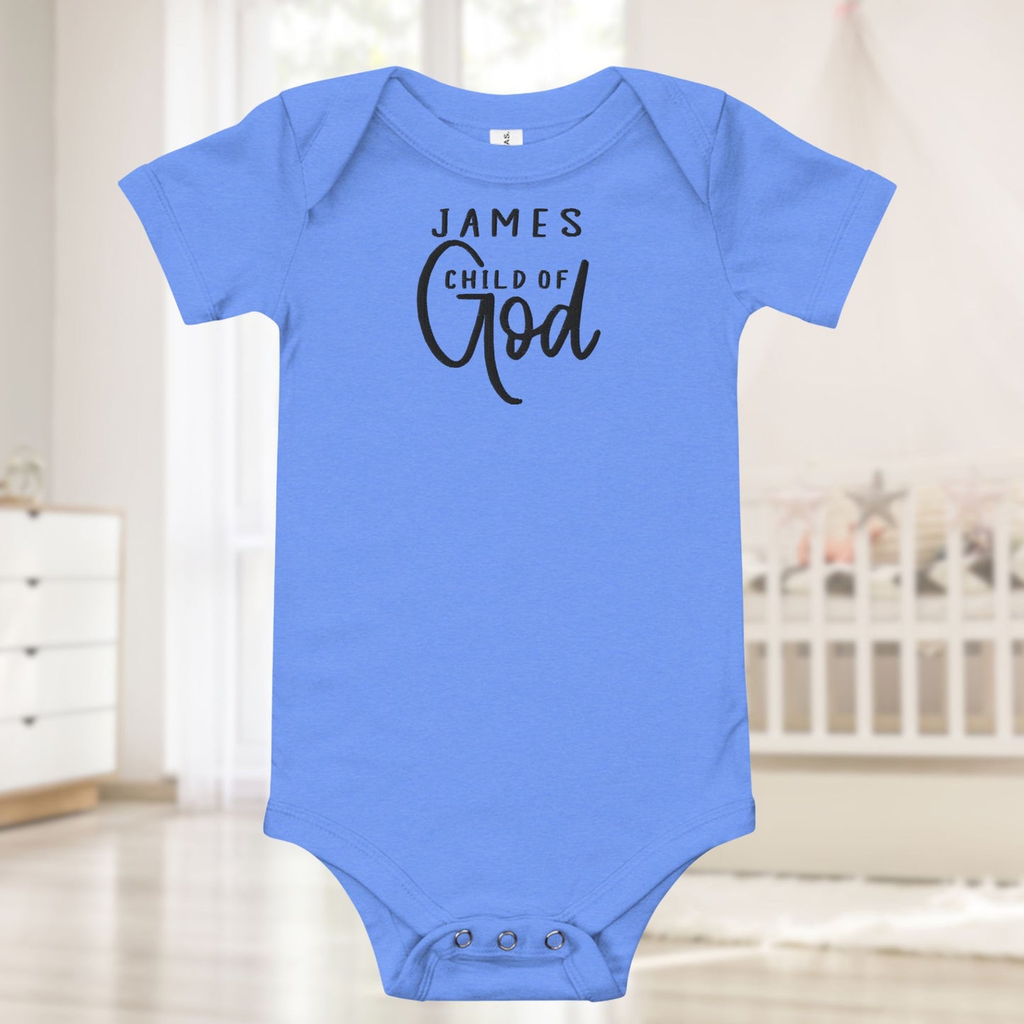 Child of God Personalized Embroidered Baby Onesie - Amazing Faith Designs