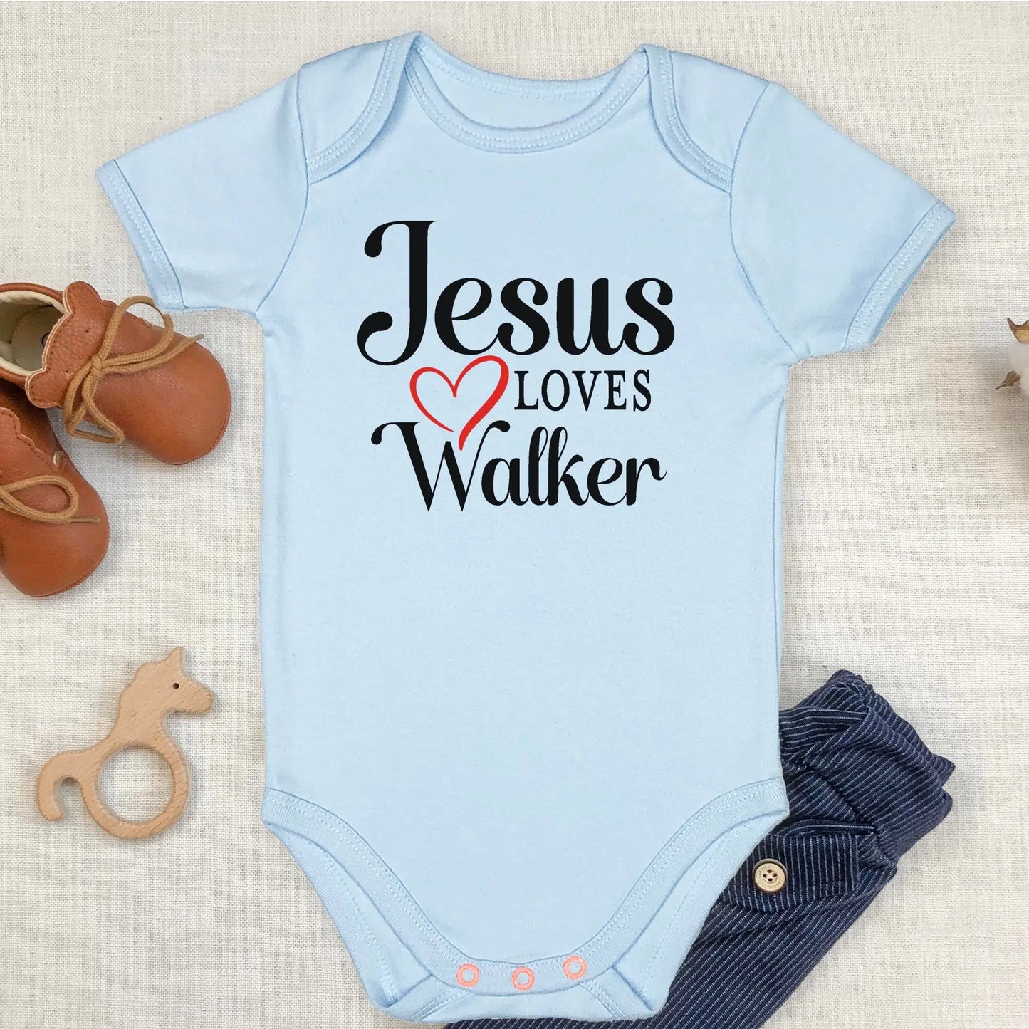 Jesus Loves Me Personalized Onesie Printify