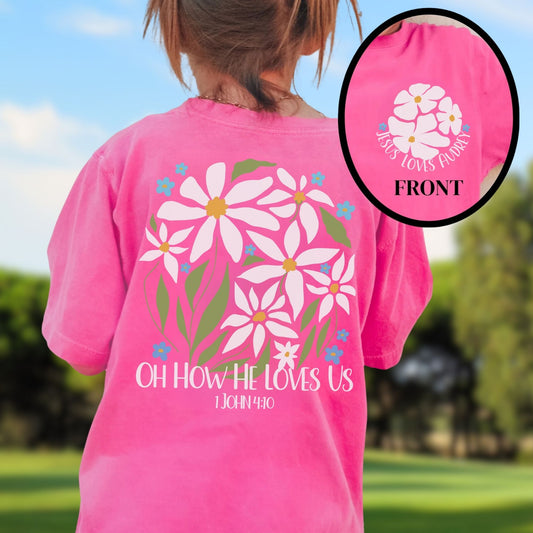 Boho Flowers Girls Christian Shirt - Amazing Faith Designs