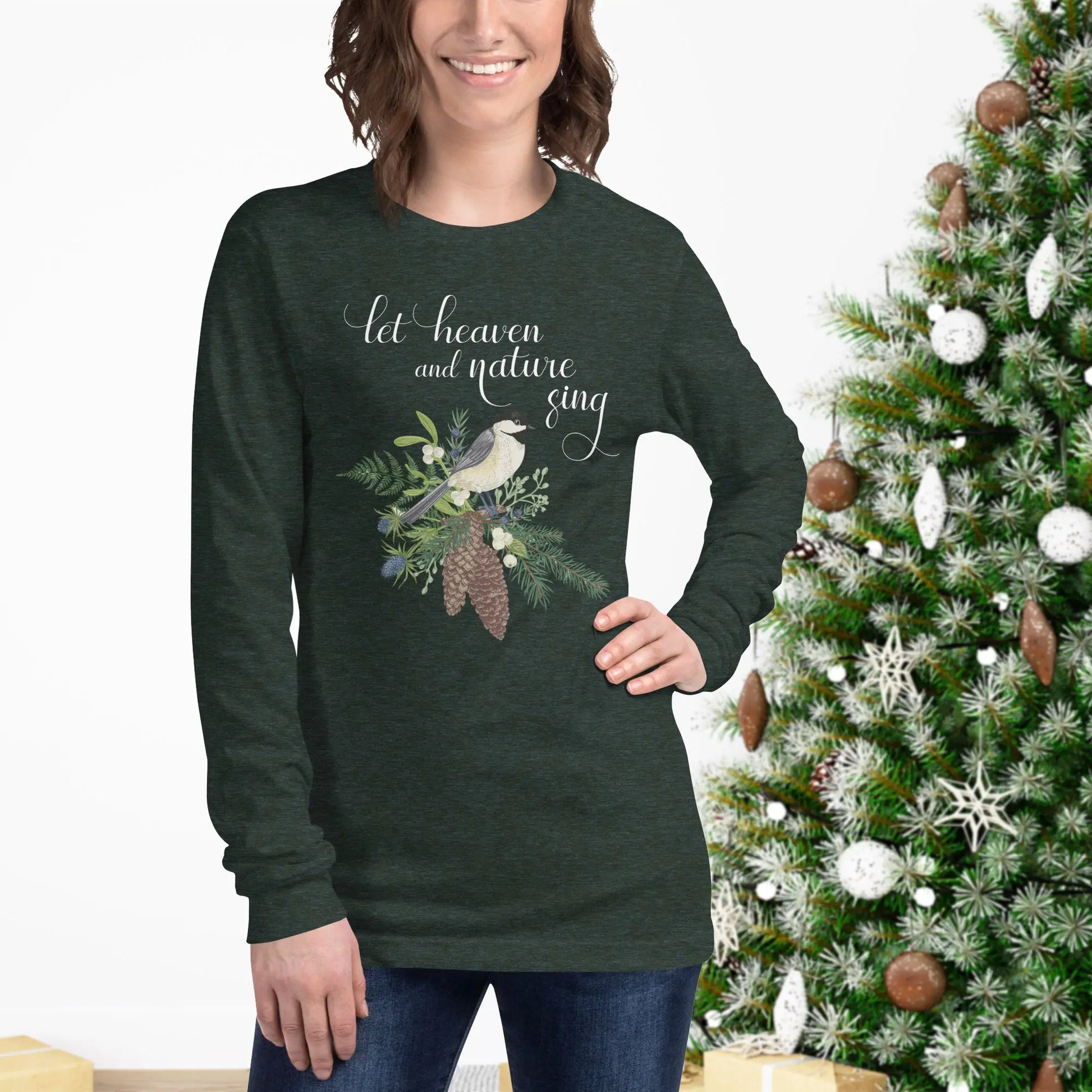 Let Heaven and Nature Sing Long Sleeve Christian T-shirt - Amazing Faith Designs