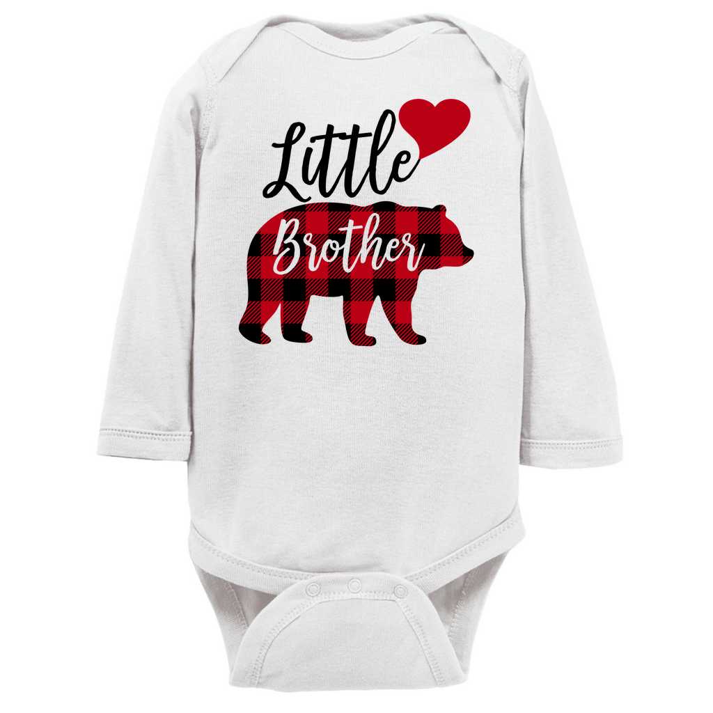 Little Brother Bear Long Sleeve Onesie Amazing Faith Designs